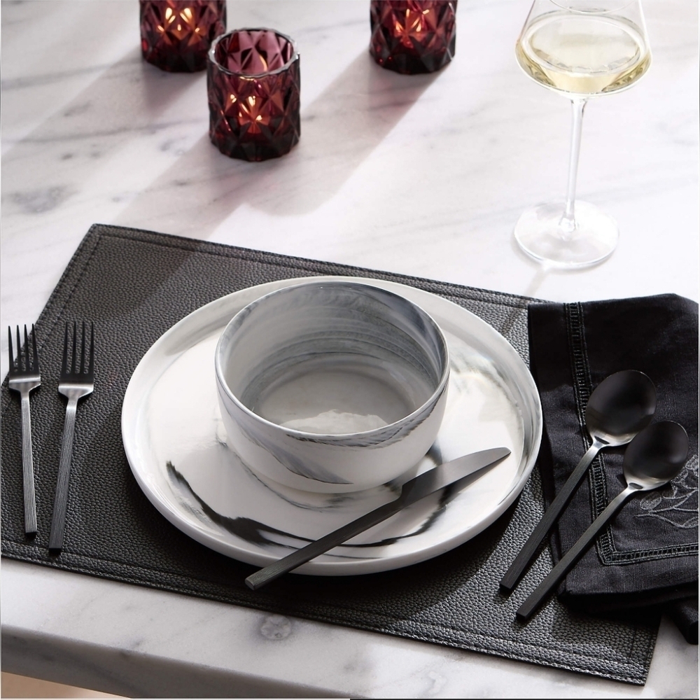 ❤️BUY 2 GET 1 FREE CB2 Parallel 20-Piece Brushed Black Flatware Set - Picture 2 of 6